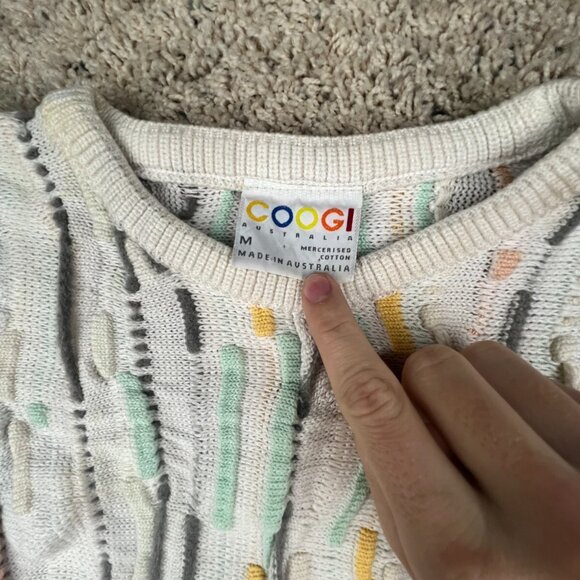 COOGI Australia Medium Cotton Sweater 3D Intricate Knit Pullover Crew Neck Adult - Picture 2 of 16